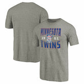 Minnesota Twins Cooperstown Collection Antique Stack Tri-Blend T-Shirt - Gray T-shirts