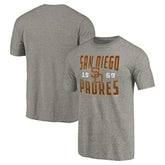 San Diego Padres Cooperstown Collection Antique Stack Tri-Blend T-Shirt - Gray T-shirts
