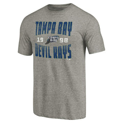 Tampa Bay Rays Cooperstown Collection Antique Stack Tri-Blend T-Shirt - Gray T-shirts