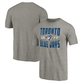 Toronto Blue Jays Cooperstown Collection Antique Stack Tri-Blend T-Shirt - Gray T-shirts