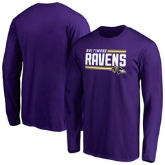 Baltimore Ravens Iconic Collection On Side Stripe Long Sleeve T-Shirt Purple
