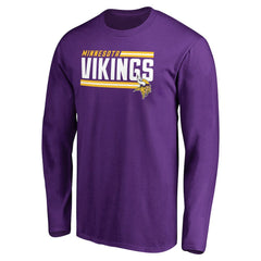 Minnesota Vikings Iconic Collection On Side Stripe Long Sleeve T-Shirt Purple