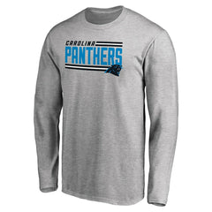 Carolina Panthers Iconic Collection On Side Stripe Long Sleeve T-Shirt Ash