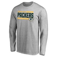 Green Bay Packers Iconic Collection On Side Stripe Long Sleeve T-Shirt Ash