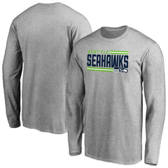 Seattle Seahawks Iconic Collection On Side Stripe Long Sleeve T-Shirt Ash