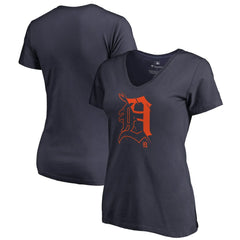 Detroit Tigers Women's X-Ray V-Neck T-Shirt - Navy T-shirts