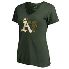 Athletics Women's X-Ray V-Neck T-Shirt - Green T-shirts