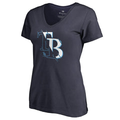 Tampa Bay Rays Women's X-Ray V-Neck T-Shirt - Navy T-shirts
