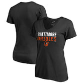 Baltimore Orioles Women's Fade Out V-Neck T-Shirt - Black T-shirts