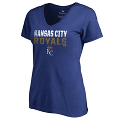 Kansas City Royals Women's Fade Out V-Neck T-Shirt - Royal T-shirts