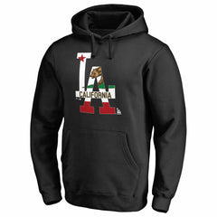 Los Angeles Dodgers Hometown Collection Cali Flag Pullover Hoodie - Black Hoodies