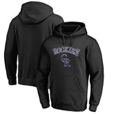 Colorado Rockies Team Lockup Fitted Pullover Hoodie - Black Hoodies