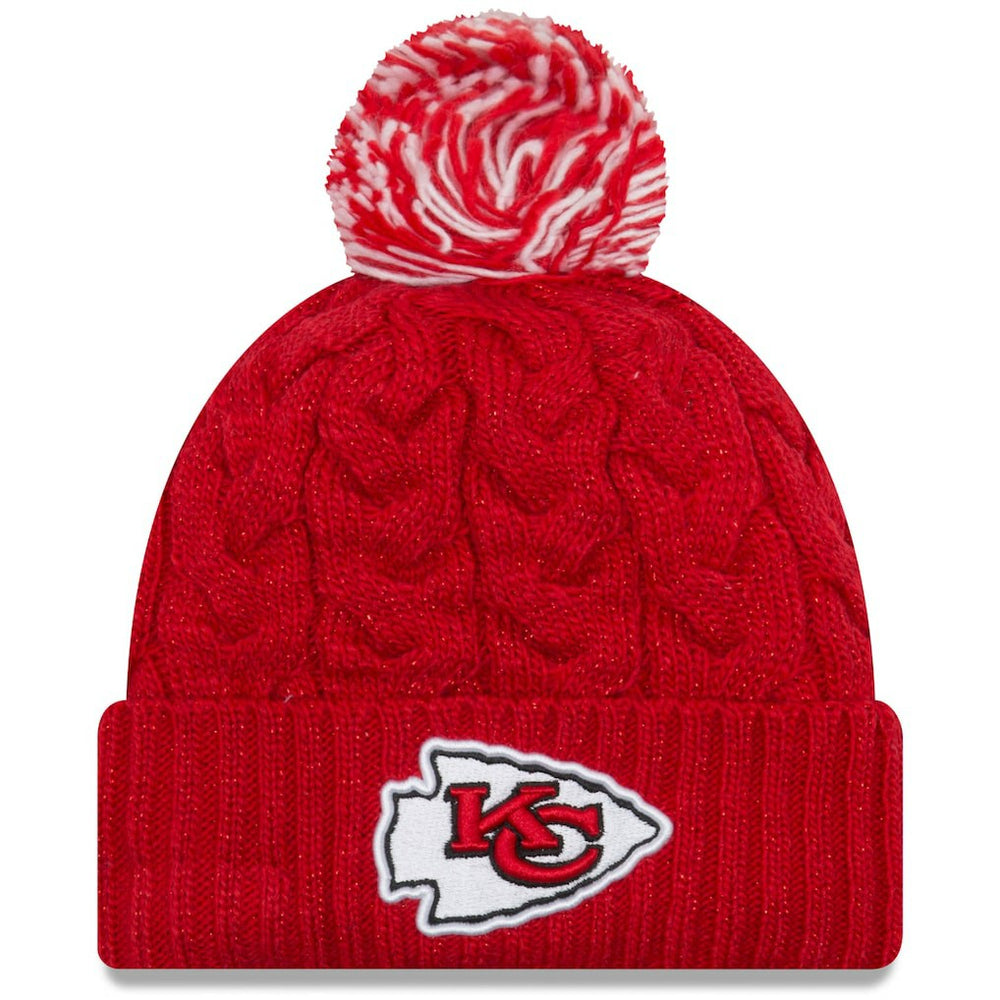 Kansas City Chiefs New Era Women's Cozy Cable Cuffed Knit Hat Red