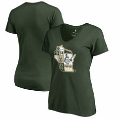 Giannis Antetokounmpo Milwaukee Bucks Women's Player State V-Neck T-Shirt Hunter Green