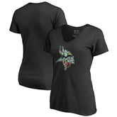 Minnesota Vikings Women's Lovely V-Neck T-Shirt Black