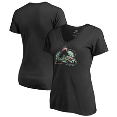 NHL Colorado Avalanche Women's Lovely V-Neck T-Shirt - Black