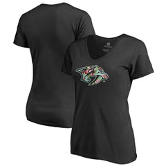 NHL Nashville Predators Women's Lovely V-Neck T-Shirt - Black