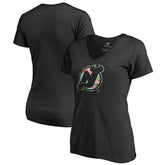 NHL New Jersey Devils Women's Lovely V-Neck T-Shirt - Black