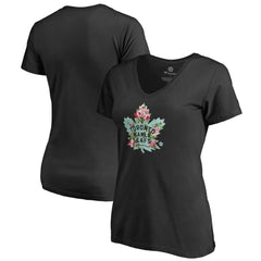 NHL Toronto Maple Leafs Women's Lovely V-Neck T-Shirt - Black