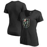 NHL Vegas Golden Knights Women's Lovely V-Neck T-Shirt - Black