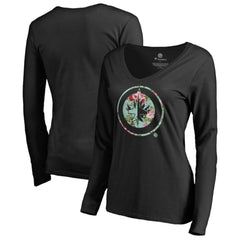 NHL Winnipeg Jets Women's Lovely Long Sleeve V-Neck T-Shirt - Black