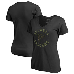Atlanta Falcons Women's Camo Collection Liberty V-Neck T-Shirt Black