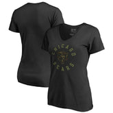 Chicago Bears Women's Camo Collection Liberty V-Neck T-Shirt Black