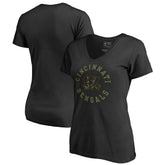 Cincinnati Bengals Women's Camo Collection Liberty V-Neck T-Shirt Black