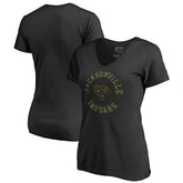 Jacksonville Jaguars Women's Camo Collection Liberty V-Neck T-Shirt Black