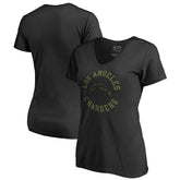Los Angeles Chargers Women's Camo Collection Liberty V-Neck T-Shirt Black
