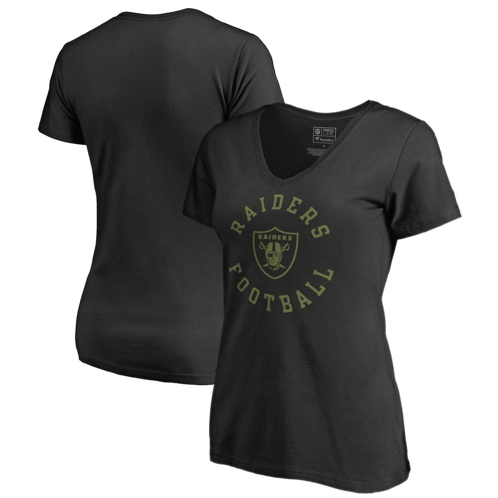 Las Vegas Raiders Women's Camo Collection Liberty V-Neck T-Shirt Black