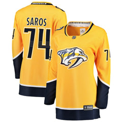 NHL Juuse Saros Nashville Predators Fanatics Women's Breakaway Player Jersey - Gold