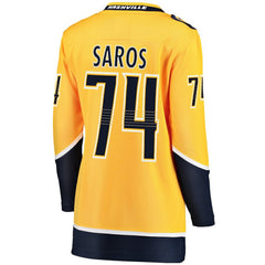 NHL Juuse Saros Nashville Predators Fanatics Women's Breakaway Player Jersey - Gold