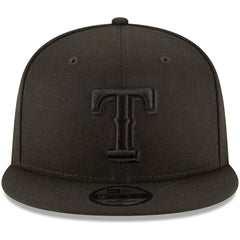 Texas Rangers New Era Black on Black 9FIFTY Team Snapback Adjustable Hat - Black Hats