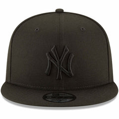 New York Yankees New Era Black on Black 9FIFTY Team Snapback Adjustable Hat - Black Hats