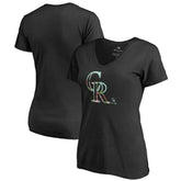 Colorado Rockies Women's Lovely V-Neck T-Shirt - Black T-shirts