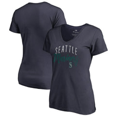 Seattle Mariners Women's Graceful V-Neck T-Shirt - Navy T-shirts