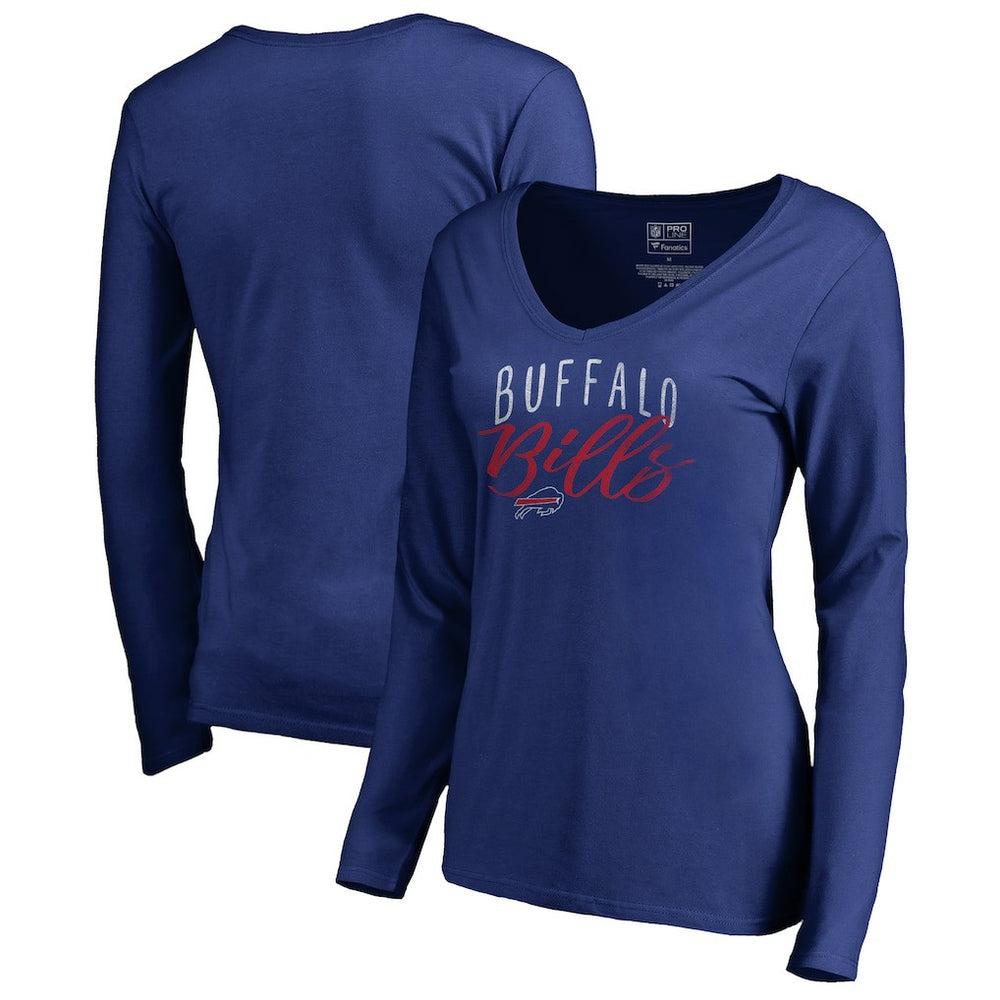 Buffalo Bills Women's Graceful Long Sleeve V-Neck T-Shirt Royal
