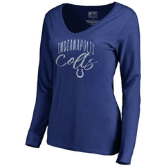 Indianapolis Colts Women's Graceful Long Sleeve V-Neck T-Shirt Royal