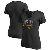 NHL Boston Bruins Women's Graceful V-Neck T-Shirt - Black