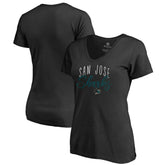 NHL San Jose Sharks Women's Graceful V-Neck T-Shirt - Black