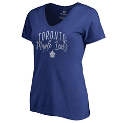 NHL Toronto Maple Leafs Women's Graceful V-Neck T-Shirt - Blue