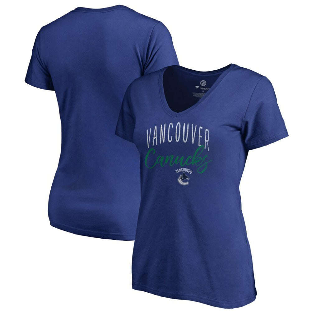 NHL Vancouver Canucks Women's Graceful V-Neck T-Shirt - Blue