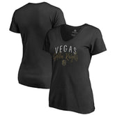 NHL Vegas Golden Knights Women's Graceful V-Neck T-Shirt - Black