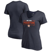 Houston Astros Women's We Are Icon V-Neck T-Shirt - Navy T-shirts