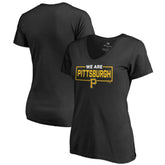 Pittsburgh Pirates Women's We Are Icon V-Neck T-Shirt - Black T-shirts