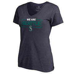 Seattle Mariners Women's We Are Icon V-Neck T-Shirt - Navy T-shirts