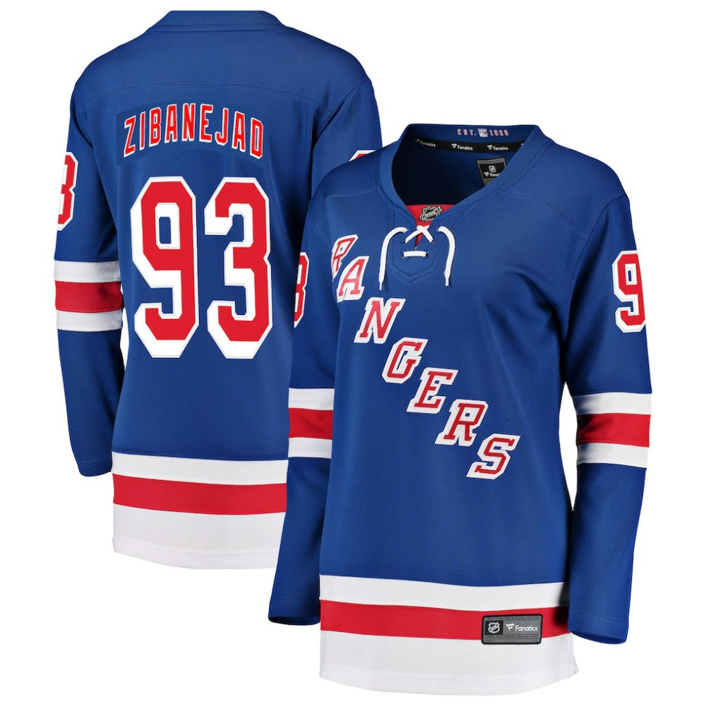 NHL Mika Zibanejad New York Rangers Fanatics Women's Breakaway Player Jersey - Blue