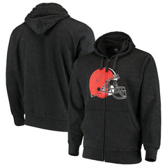 Cleveland Browns G-III Sports by Carl Banks Primary Logo Full-Zip Hoodie Charcoal