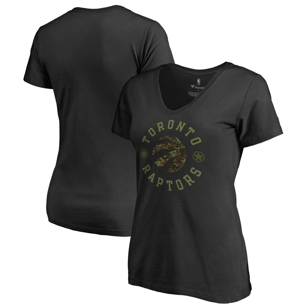 Toronto Raptors Women's Liberty V-Neck T-Shirt Black
